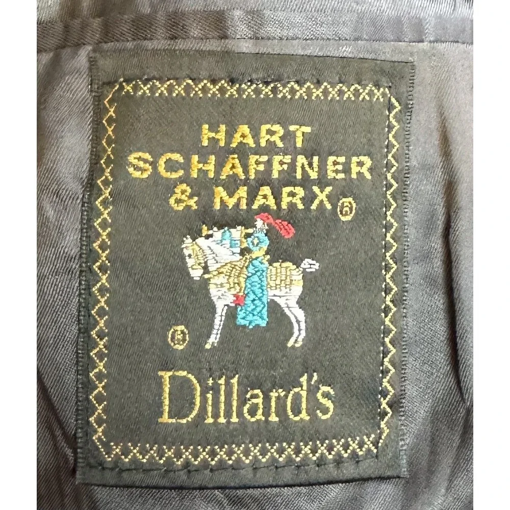Hart Schaffner Marx Mens Blazer Jacket Sport Coat Charcoal Gray Dillard's 40R